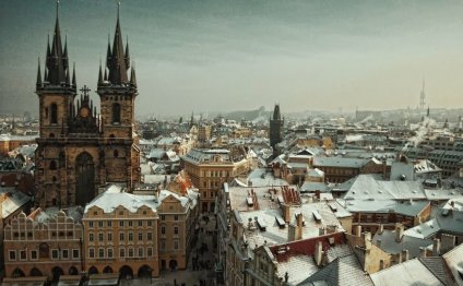 Prague in winter photo on