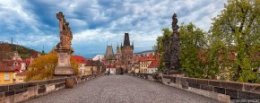 Charles Bridge soon after sunrise in Prague, Czech Republic