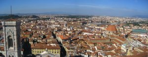 Florence, Italy from above picture taking while backpacking around Europe