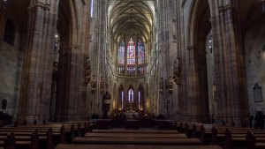 Inside St Vitus Cathedral in Prague, Czech Republic