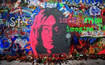 John Lennon Wall, in which an image of this Beatle was painted after their murder in 1980