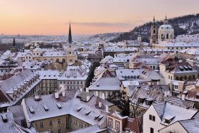 Prague in the snow