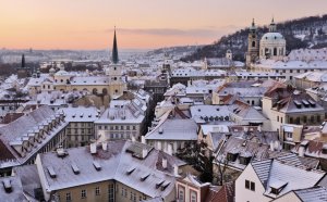 Prague in the snow