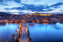 The blue sunset in Prague