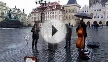 Jazz quartet performing in Prague Old Town square