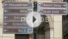 Tourist Attractions Street Indicators In Prague Stock